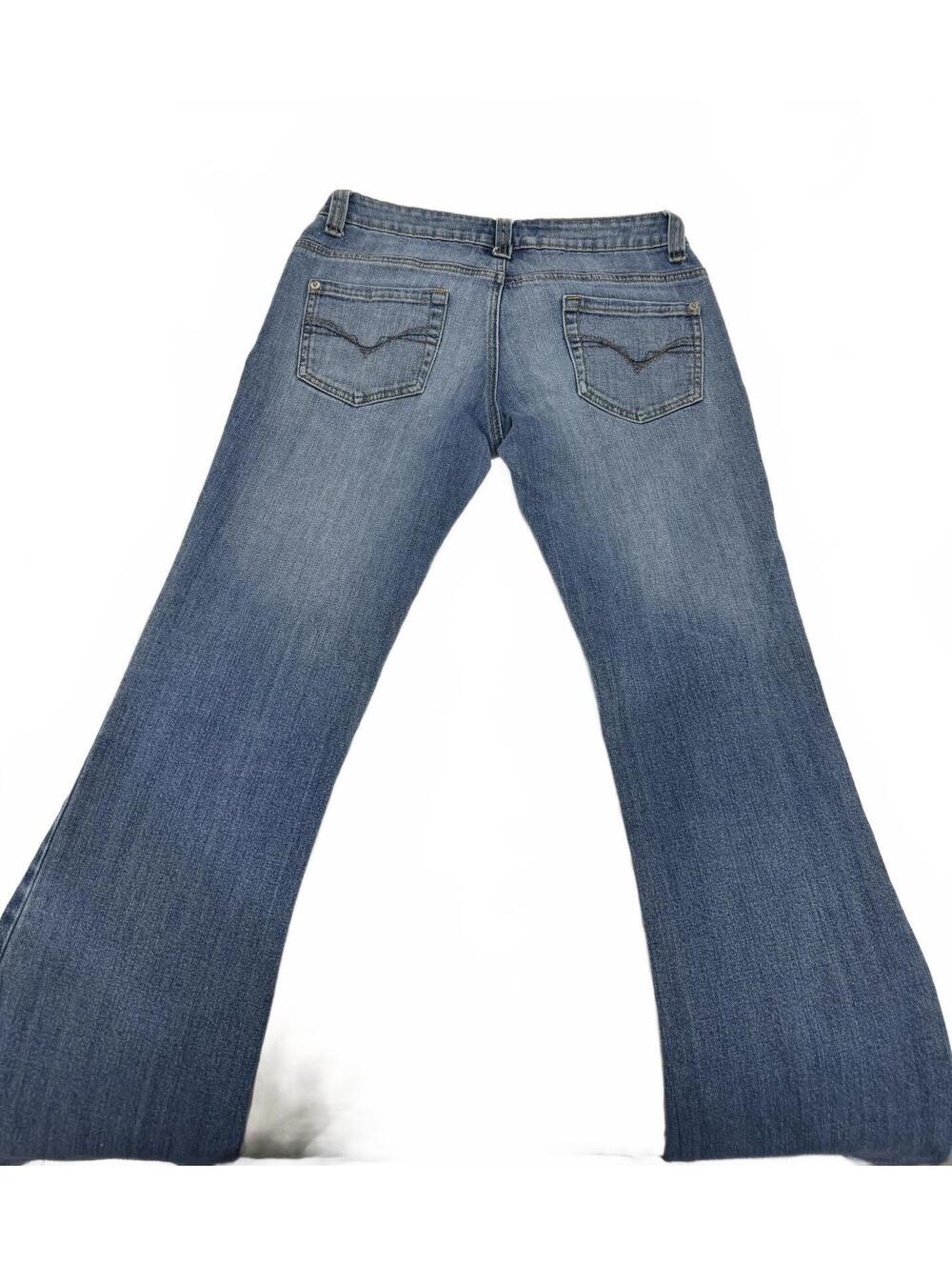 {SOLD} Vintage Wet Seal Y2K Low Rise Flared Bootcut Jeans Size 7 Medium Denim - Picture 3 of 9
